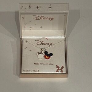 Disney LA rocks Silver Plated Minnie and Mickey Mouse Pendant